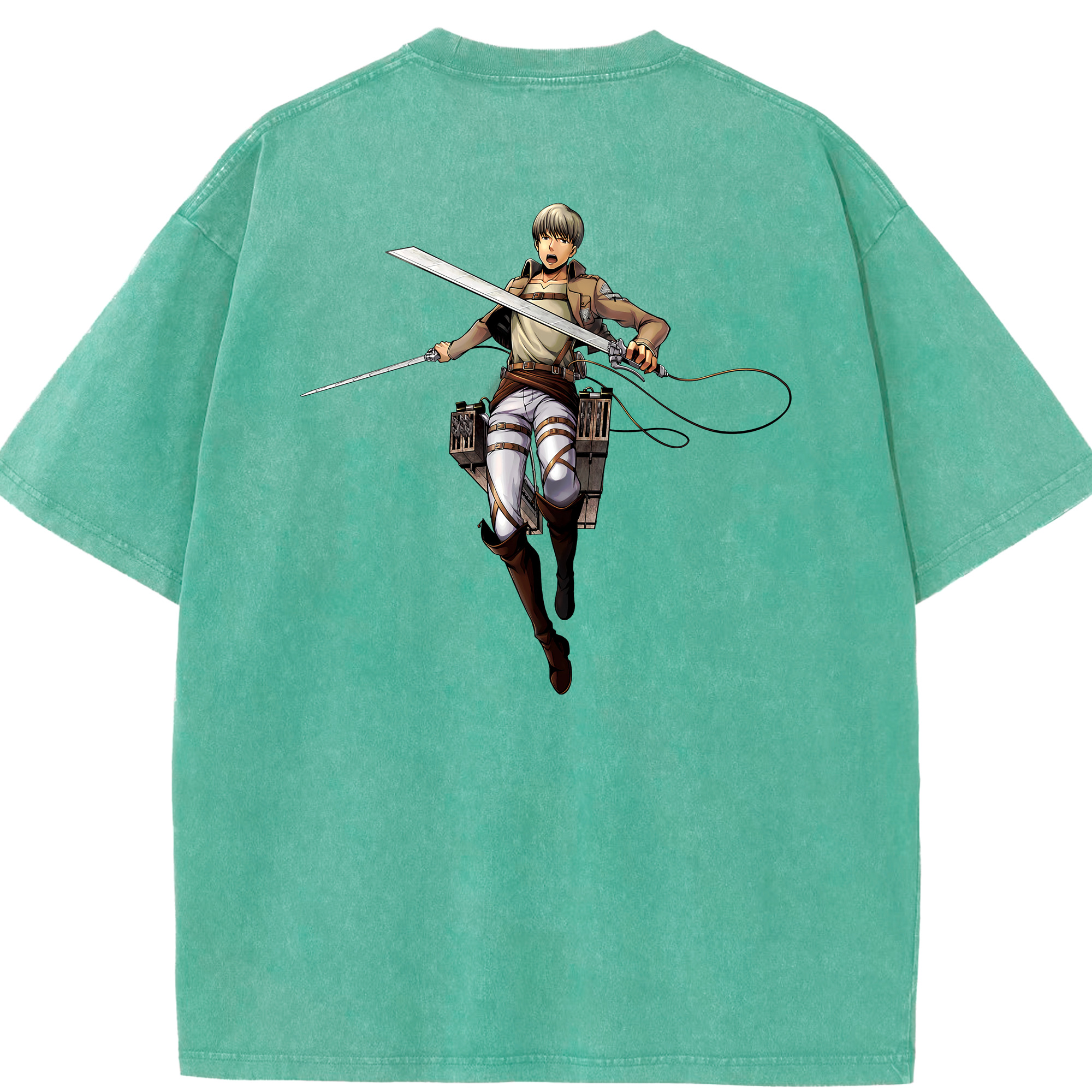 （画像用） 進撃の巨人 Attack on Titan 綿100% ヴィンテージ風 半袖Tシャツ（背面プリント）
